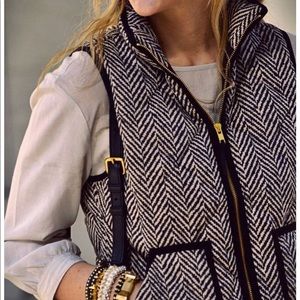 J. Crew Herringbone Puffer Quilted Vest
